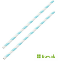 Paper Straws 200mm Blue-White
