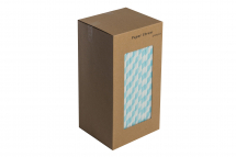 Light Blue Biodegradable Paper Straws 8inch (Pack Of 250)