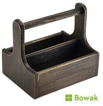 Medium Black Wooden Table Caddy