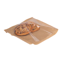 Kraft Food Bag Film Fronted brown 210x210mm