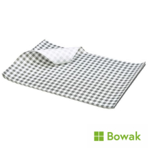 Greaseproof Paper Black Gingham Print 25x20cm