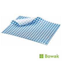 Greaseproof Paper Blue Gingham Print 25x20cm