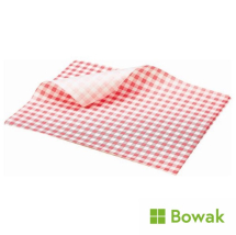 Greaseproof Paper Red Gingham Print 25x20cm