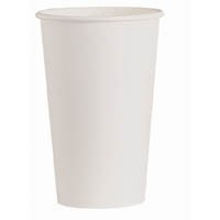 Single Wall Coffee Hot Cup PE Lined 16oz Plain White (Pack of 50)