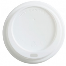 CPLA Drink Thru Lid For Caffe Cup 12oz White (100)