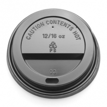 CPLA Drink Thru Lid For 12/16oz Cup Black (Pack of 100)