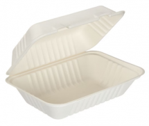 Bagasse Clamshell Food Box 228x152mm (Pack of 125)