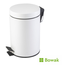 White Steel Pedal Bin 3L