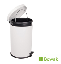 White Steel Pedal Bin 20L