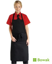 Bib Poly-Cotton Apron with Pocket Black
