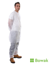 Visitors White PP Coat Velcro Closure XL