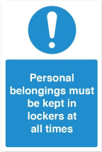 Personal Belongings in Lockers  200x300mm