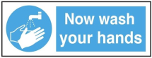 Now Wash Your Hands + Tap Symbol  230x80mm