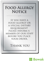 Food Allergy Notice