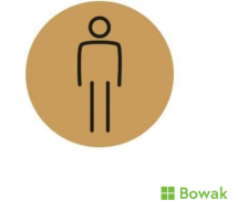 Gents Toilet Door Sign Gold 150mm