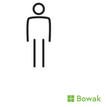 Gents Toilet Door Sign White 150mm