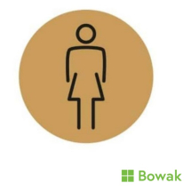 Ladies Toilet Door Sign Gold 150mm