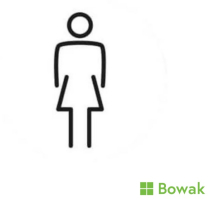 Ladies Toilet Door Sign White 150mm