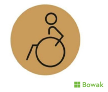 Disabled Toilet Left Sign Gold 150mm
