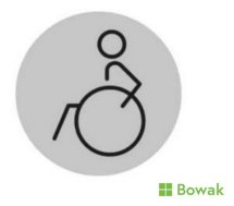 Disabled Toilet Left Sign Silver 150mm