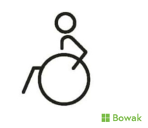 Disabled Toilet Left Sign White 150mm
