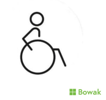 Disabled Toilet Right Sign White 150mm