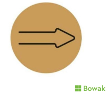 Arrow Door Sign Gold 150mm Diameter