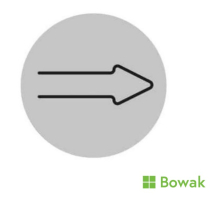 Arrow Door Sign Silver 150mm Diameter