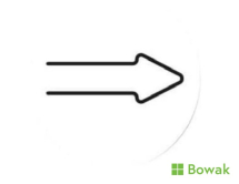 Arrow Door Sign White 150mm Diameter