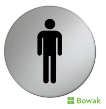 Gents Toilet Sign Silver 75mm