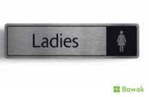 Ladies Sign With Symbol Door Sign Silver 43 x 178mm