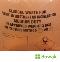 Waste Sack Clinical Orange 3kg  26x17x11inch