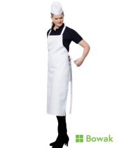 Bistro Bib Apron Polyester-Cotton White