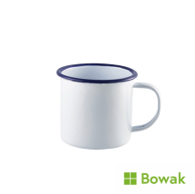 Enamel Mug White with Blue Rim 36cl/12.5oz