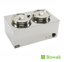 Hallco Bain Marie 2 Round Pots Dry Heat