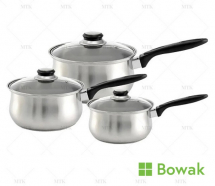Saucepan 3 Piece Set  Stainless Steel
