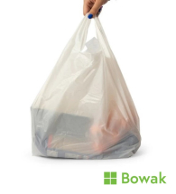 White Vest Carrier Bag 13x18x23inch 18mu