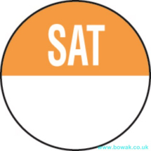 Day Labels 19mm Saturday Orange