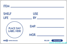 Shelf Life Labels 50x75mm
