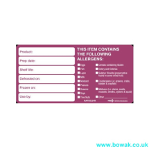 Allergen Shelf Life Labels 50x100mm