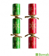 Green & Red Snowflake Crackers 9inch