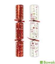 Cream & Red Script Crackers 11inch