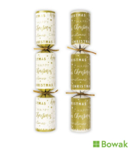 Cream & Gold Script Crackers 10inch