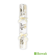 White & Gold Merry Christmas Crackers 14inch