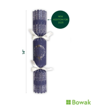 Silver & Navy Bauble Crackers 14inch