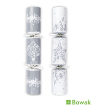 White & Silver Tree & Present Crackers 10inch