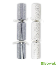 Silver & White Script Cracker 11inch
