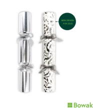Deluxe White & Silver Damask Cracker 14inch